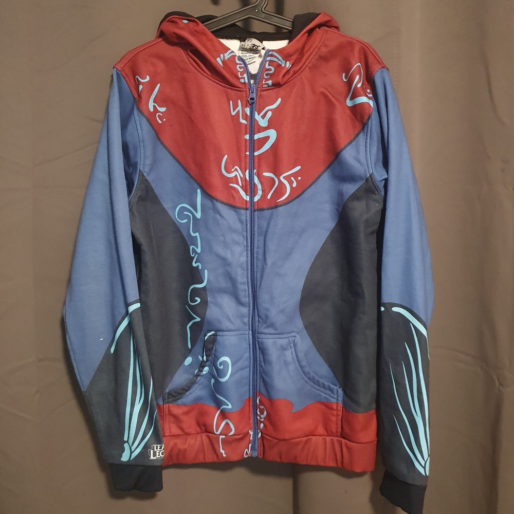 Men's Zip Up Sweater - Blue and Red